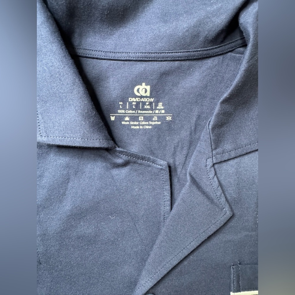 DAVID ARCHY Blue Drawstring Lounge Pajamas Pants Top PJ Set size Large mens #833 - Picture 2 of 10